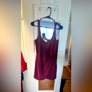 Francesca’s maroon sparkle dress